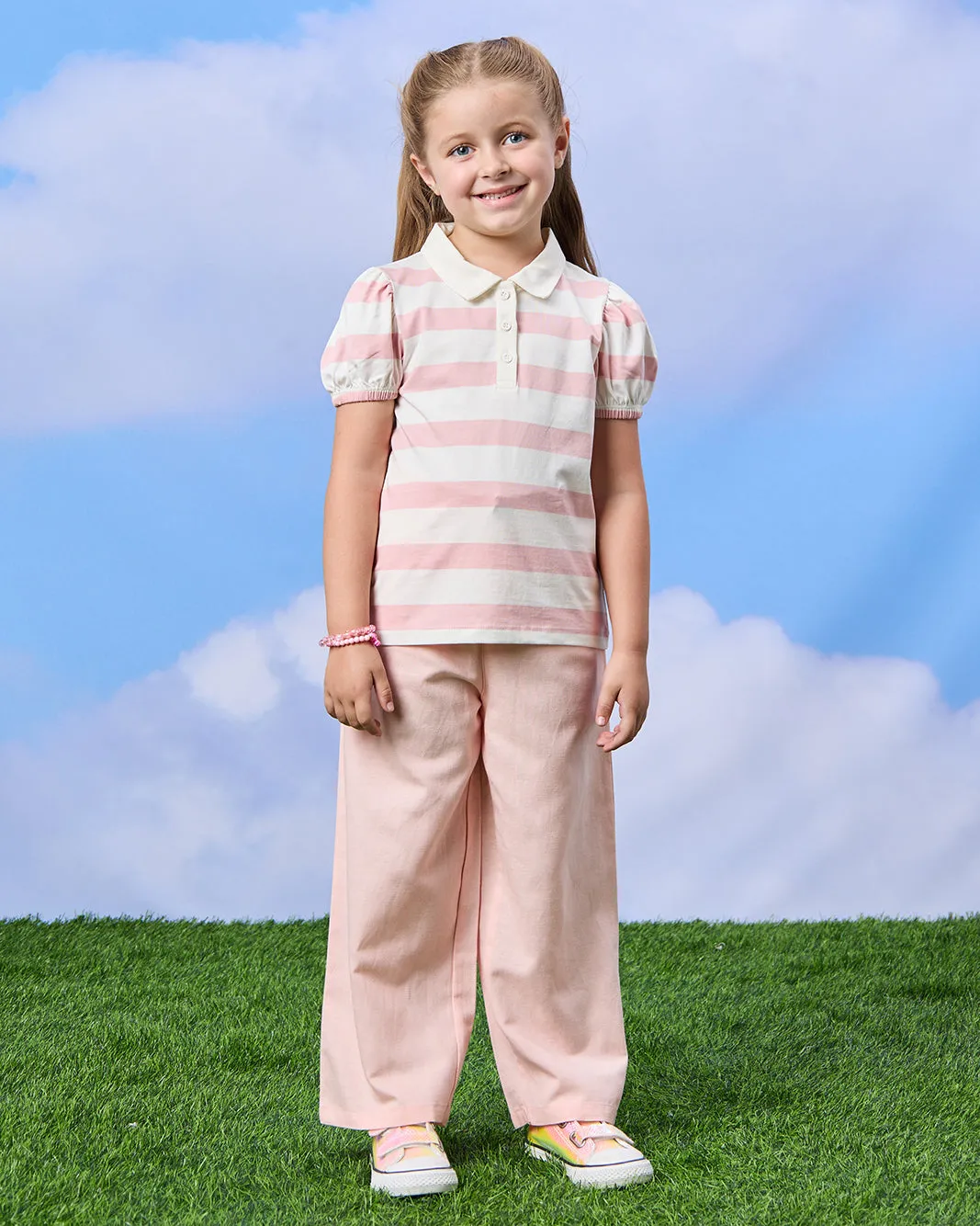 Girls Pink Wide leg Viscose Pants sold by Redtag product image thumbnail 2