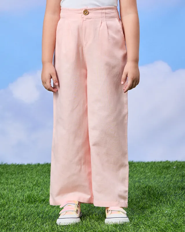 Girls Pink Wide leg Viscose Pants sold by Redtag