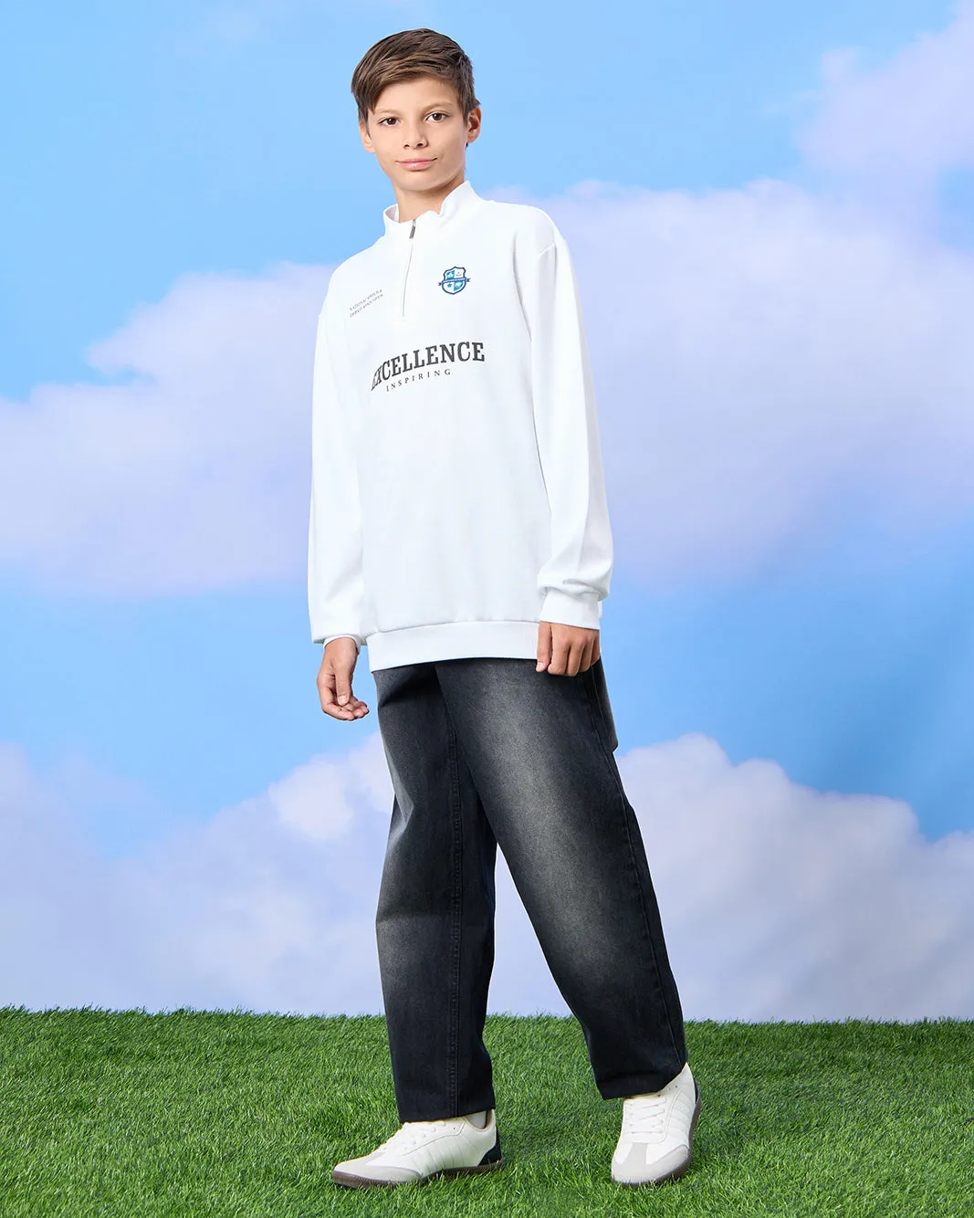 Senior Boys Black Baggy Jeans sold by Redtag product image thumbnail 2