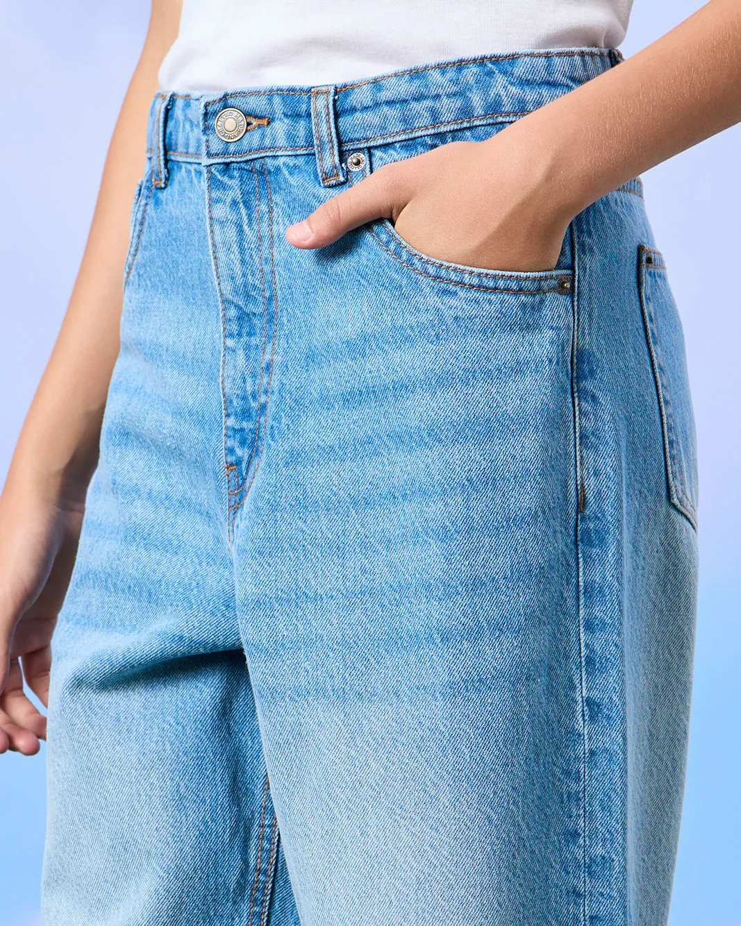 Senior Boys Blue Baggy Jeans sold by Redtag product image thumbnail 4