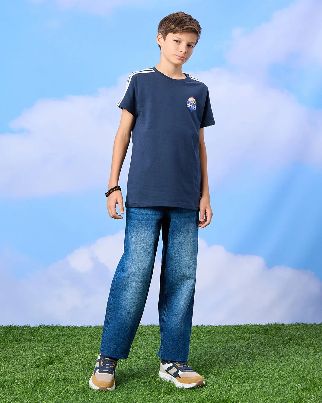Senior Boys Blue Baggy Jeans sold by Redtag product image thumbnail 2