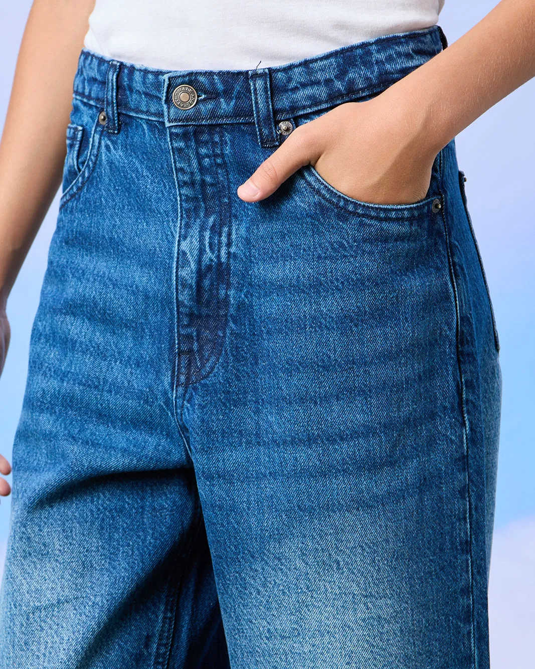 Senior Boys Blue Baggy Jeans sold by Redtag product image thumbnail 4