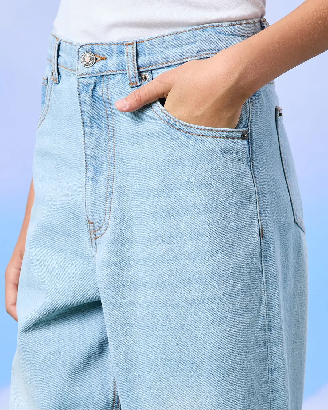 Senior Boys Blue Baggy Jeans sold by Redtag product image thumbnail 4