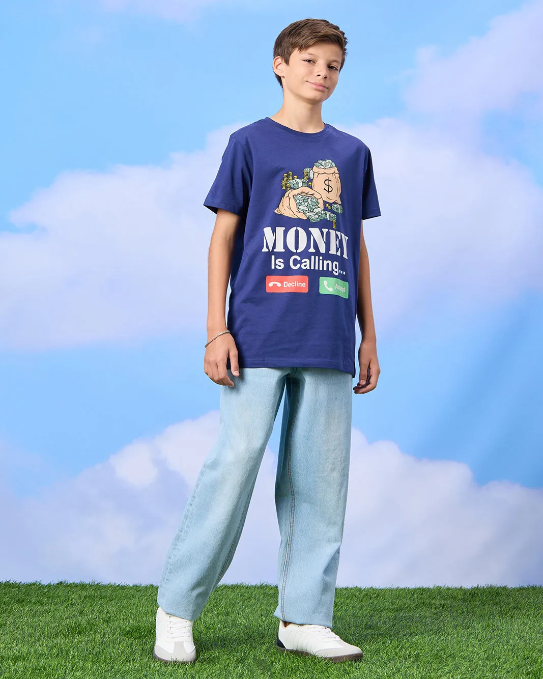 Senior Boys Blue Baggy Jeans sold by Redtag product image thumbnail 2