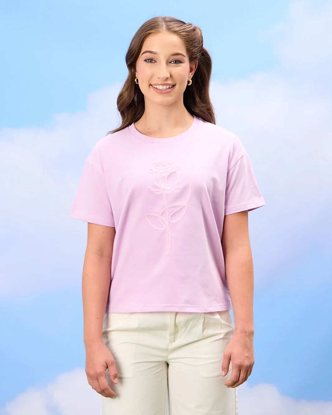 Senior Girls Pink Embroidered Top sold by Redtag