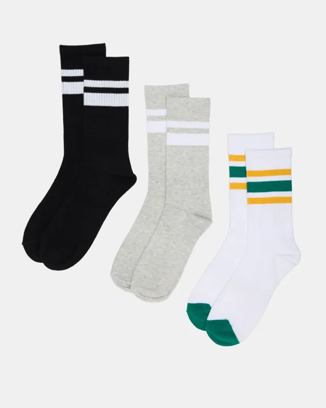 Men Assorted Crew Length Socks (3 Pairs) sold by Redtag