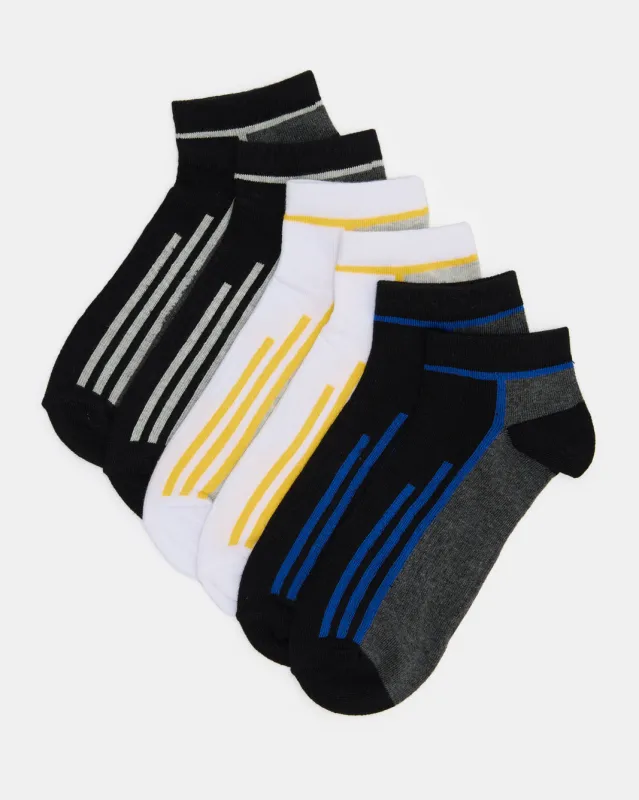 Men Assorted Ankle Length Socks (3 Pairs) sold by Redtag