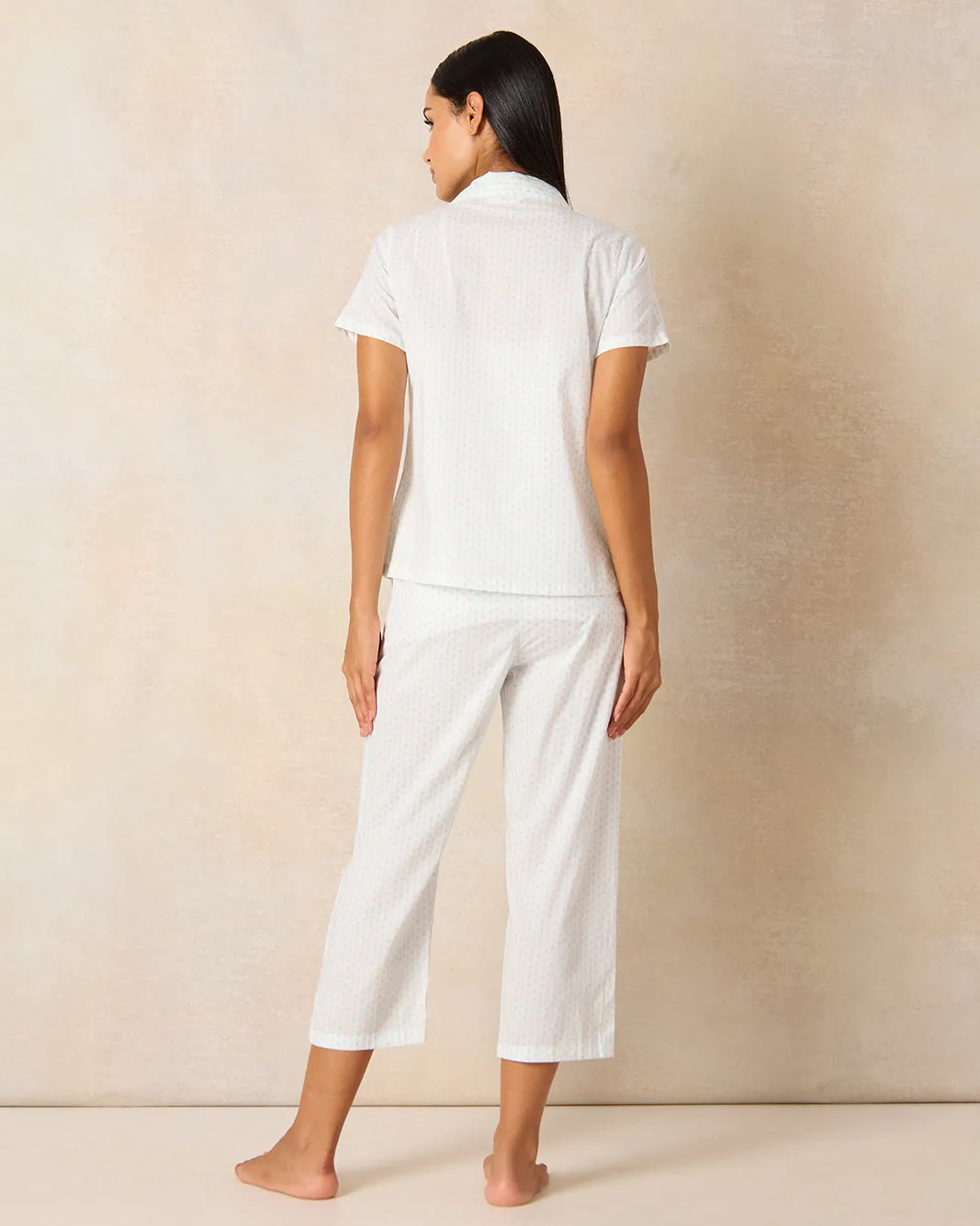 Women White Collared Pyjama Set (2 Piece) sold by Redtag product image thumbnail 4