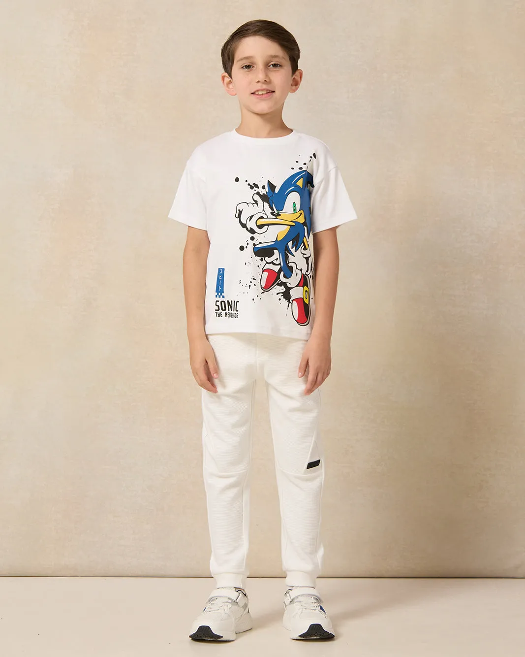 Boys Beige Plain Ottoman Jog Pants sold by Redtag product image thumbnail 2