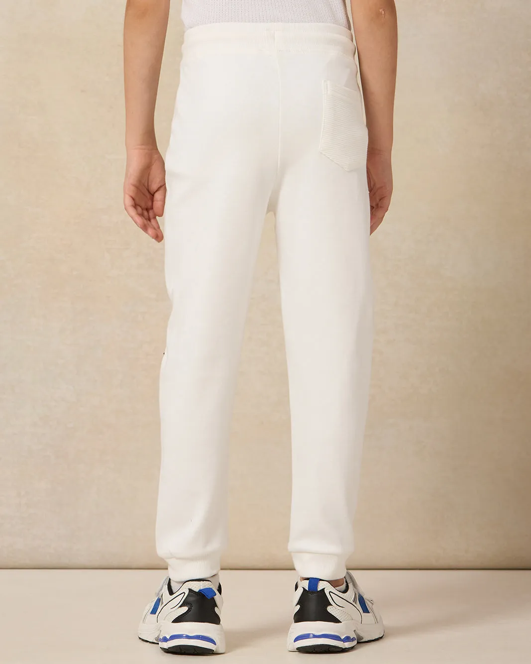 Boys Beige Plain Ottoman Jog Pants sold by Redtag product image thumbnail 3