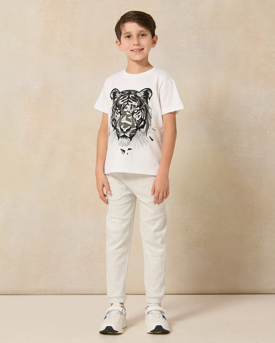 Boys Grey Plain Ottoman Paneled Jog Pants sold by Redtag product image thumbnail 2