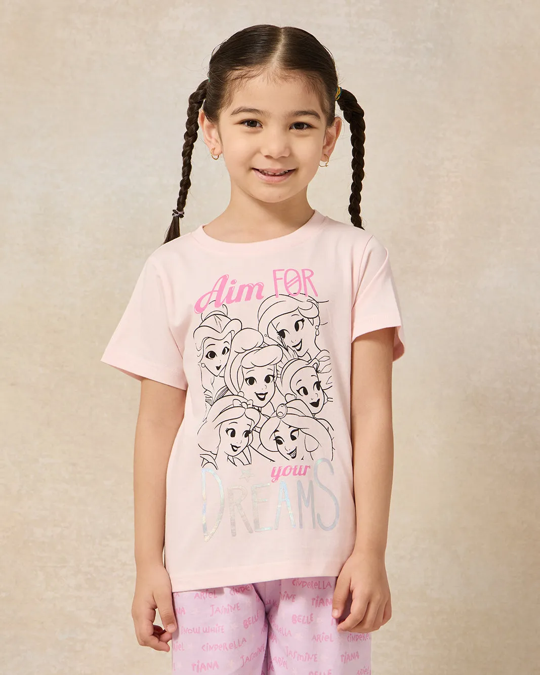 Girls Pink Princess Print Pyjama Set (2 Piece) sold by Redtag product image thumbnail 2