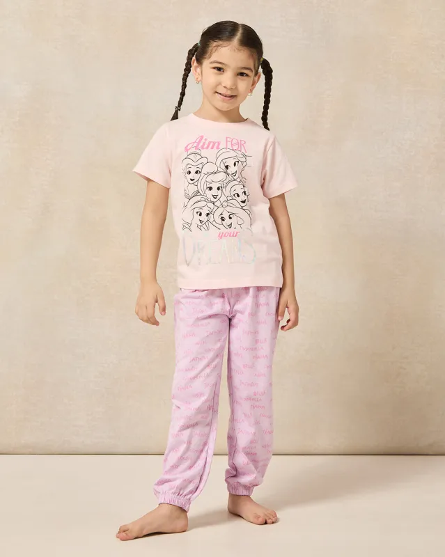 Girls Pink Princess Print Pyjama Set (2 Piece) sold by Redtag