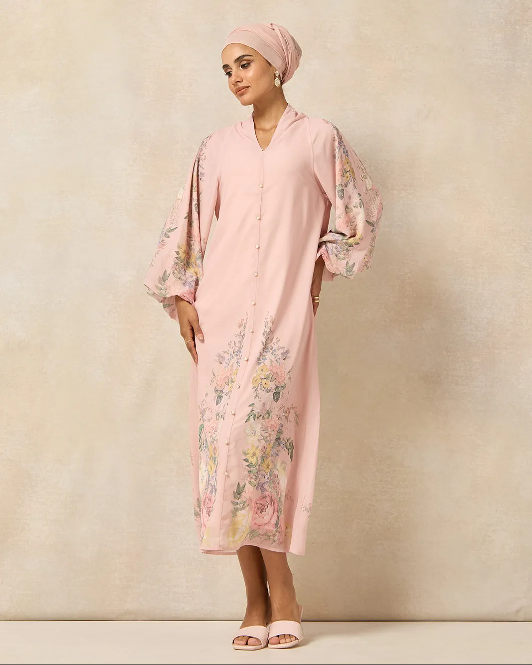 Women Pink Printed Button Front Dress sold by Redtag product image thumbnail 4