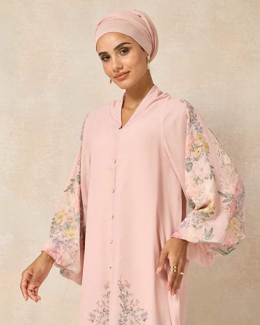 Women Pink Printed Button Front Dress sold by Redtag product image thumbnail 3