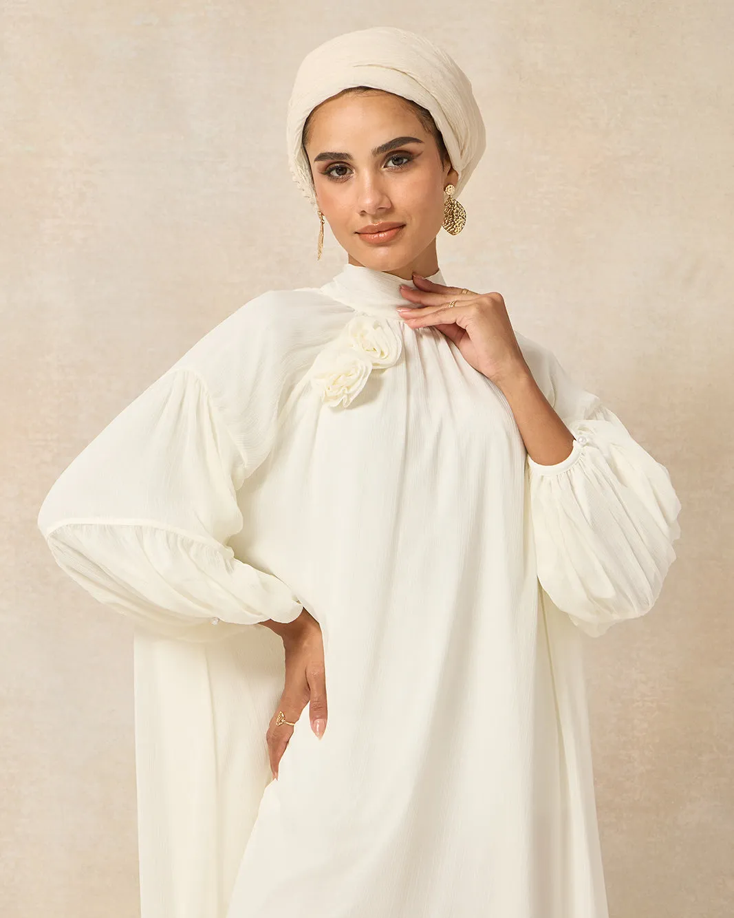 Women Ivory Chiffon Embellished Dress sold by Redtag product image thumbnail 2