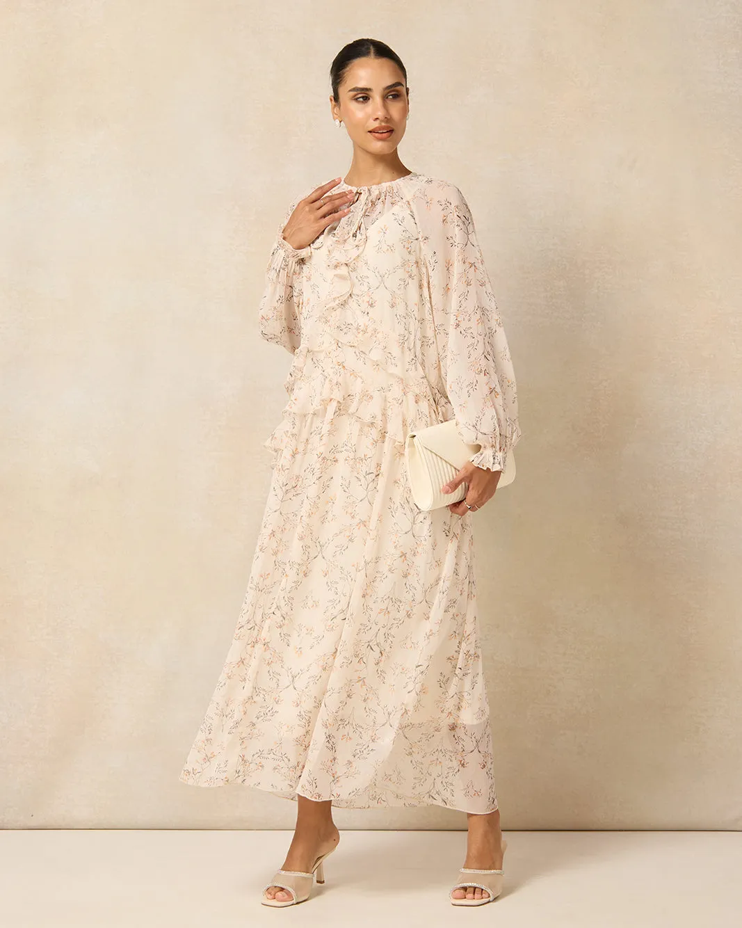 Women Pink Printed Ruffle Boho Maxi Dress sold by Redtag product image thumbnail 4