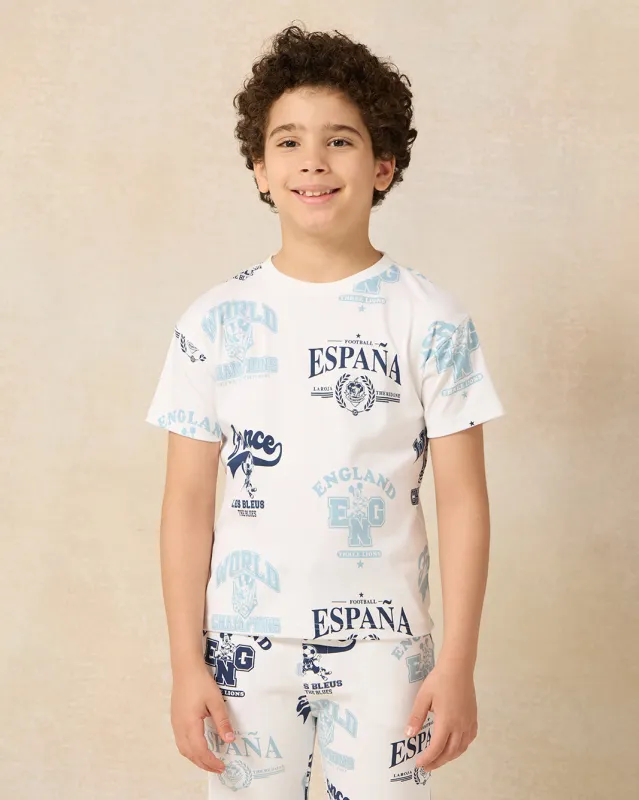 Boys White Printed T-Shirt sold by Redtag