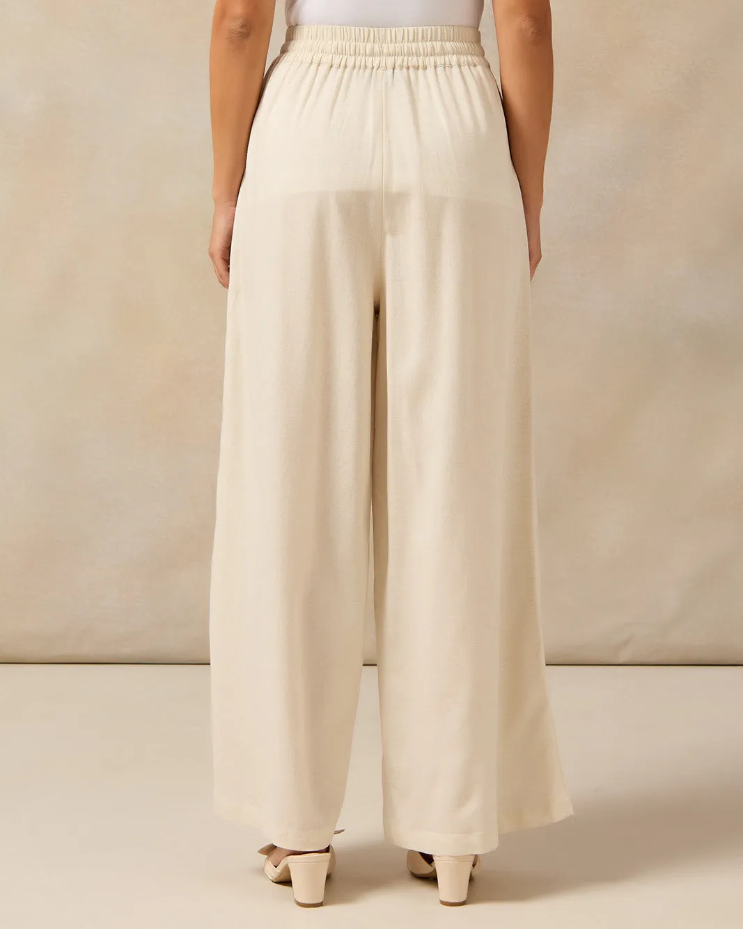 Women Ivory Wide Leg Trousers sold by Redtag product image thumbnail 3