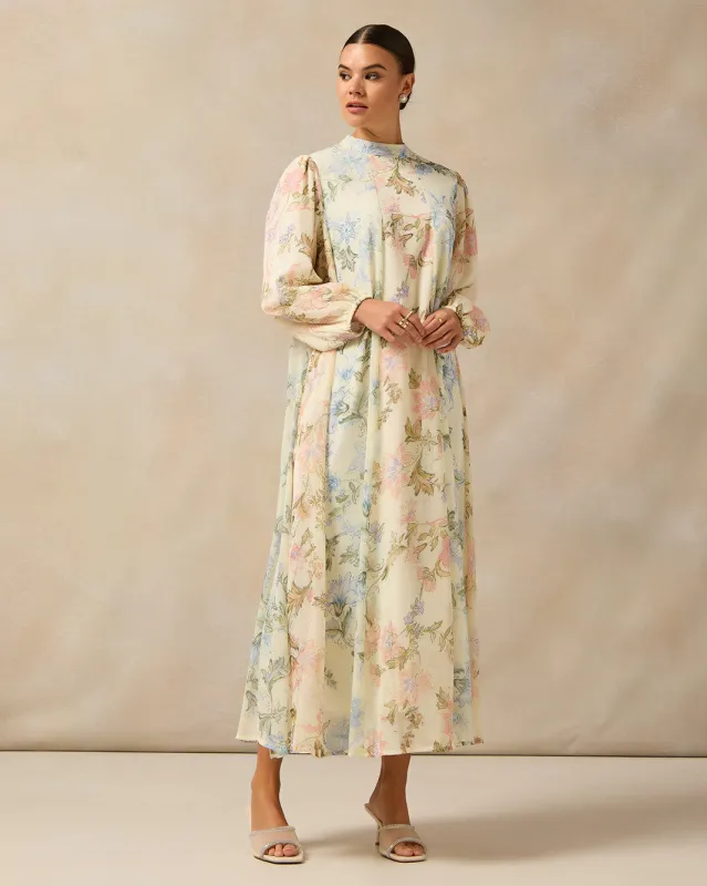 Women Yellow Printed Maxi Dress sold by Redtag