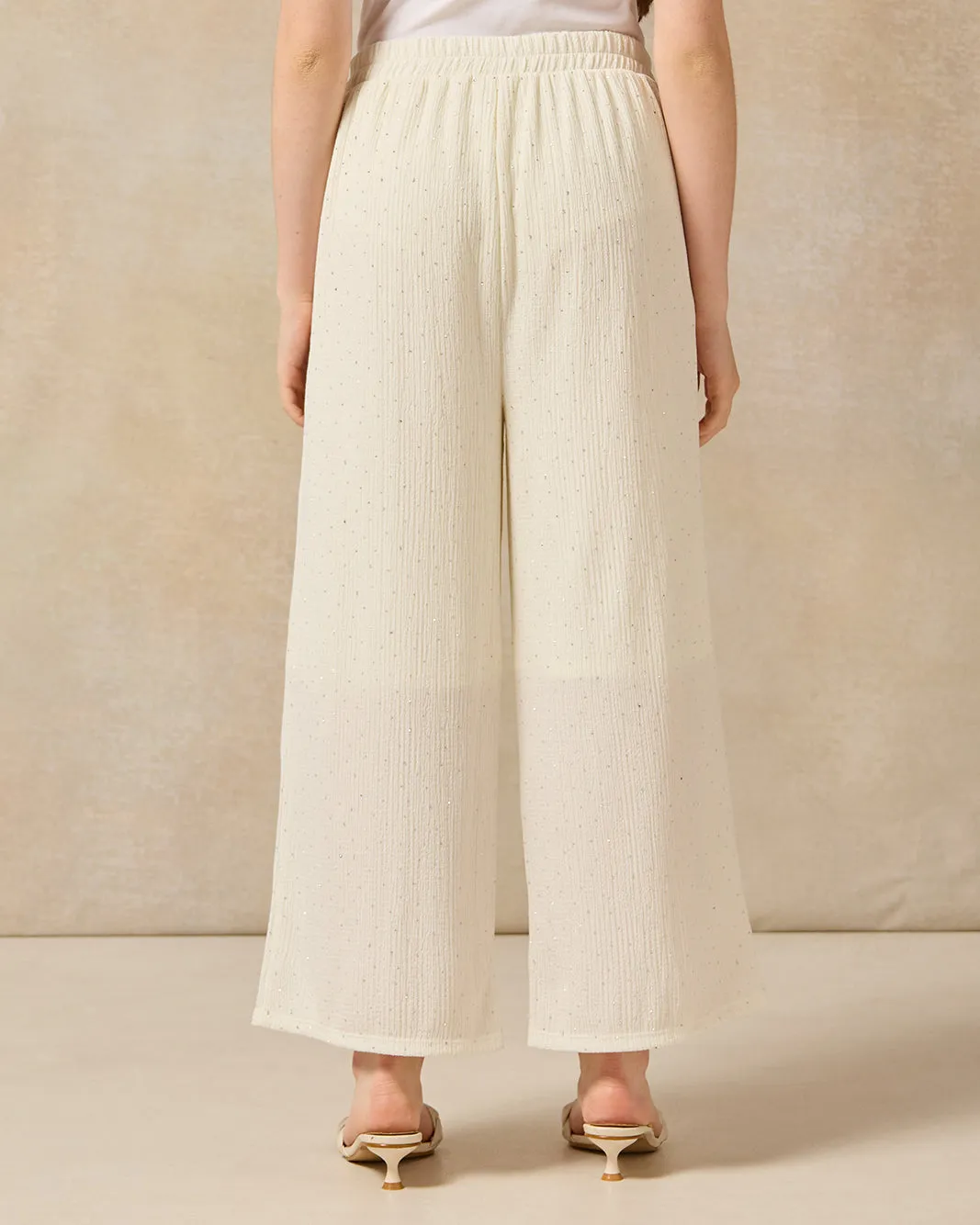 Senior Girls Cream Culottes With Studs sold by Redtag product image thumbnail 3