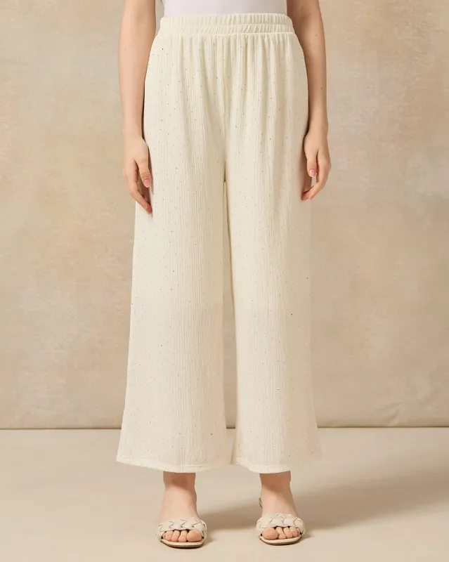 Senior Girls Cream Culottes With Studs sold by Redtag
