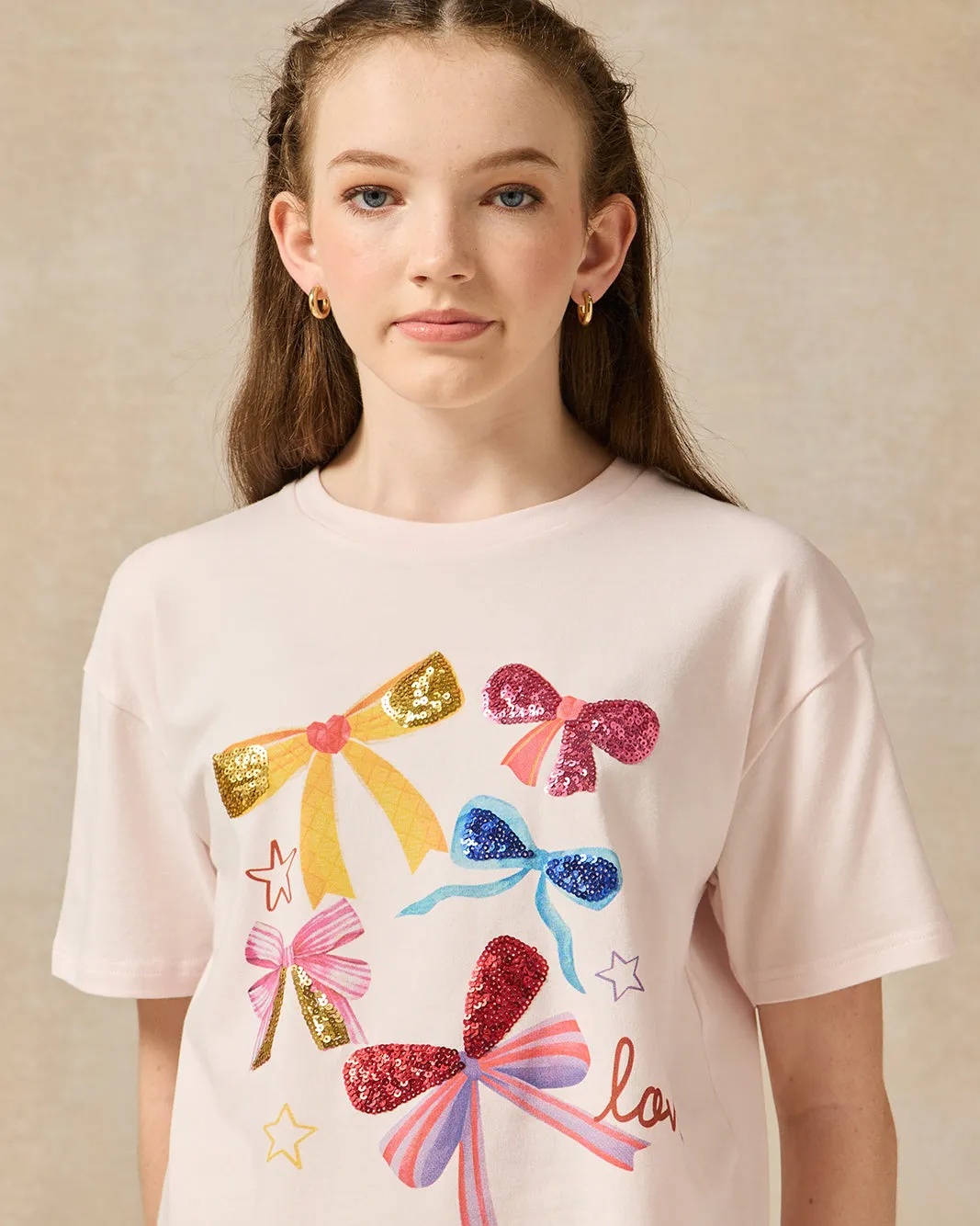 Senior Girls Pink Bow Sequins Top sold by Redtag product image thumbnail 4