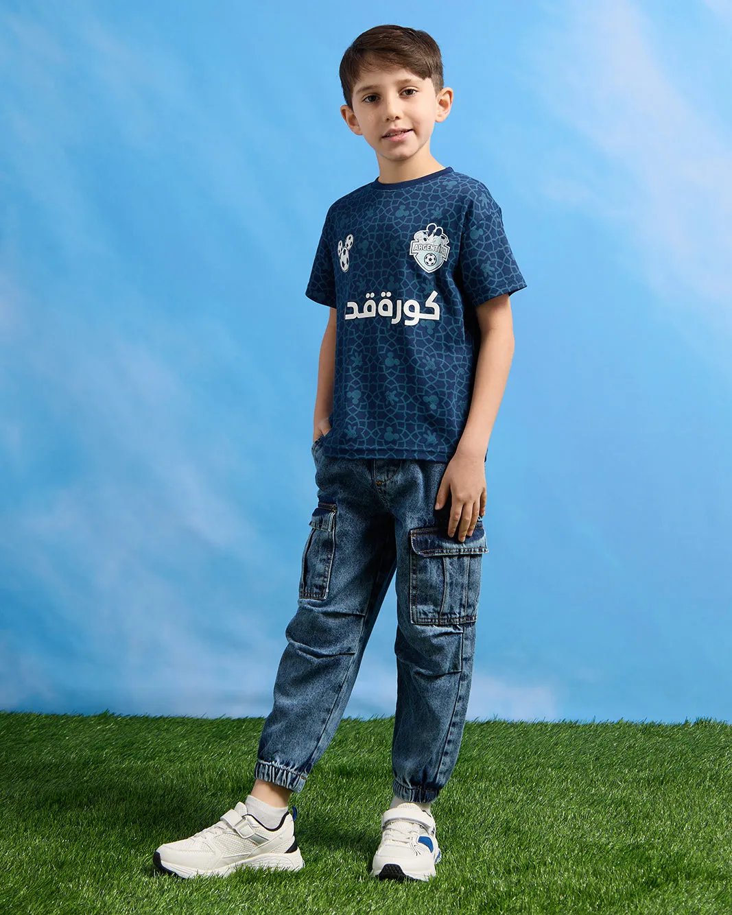 Boys Navy Printed T-Shirt sold by Redtag
