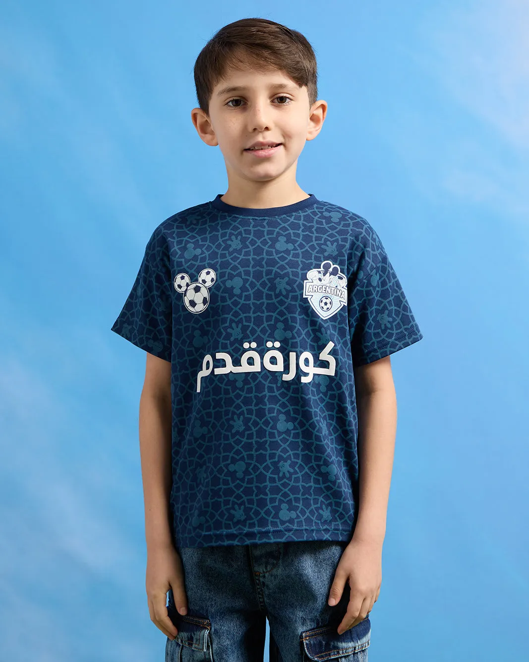 Boys Navy Printed T-Shirt sold by Redtag product image thumbnail 2