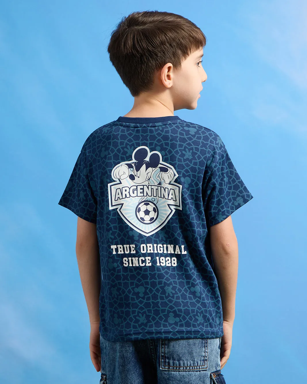 Boys Navy Printed T-Shirt sold by Redtag product image thumbnail 3