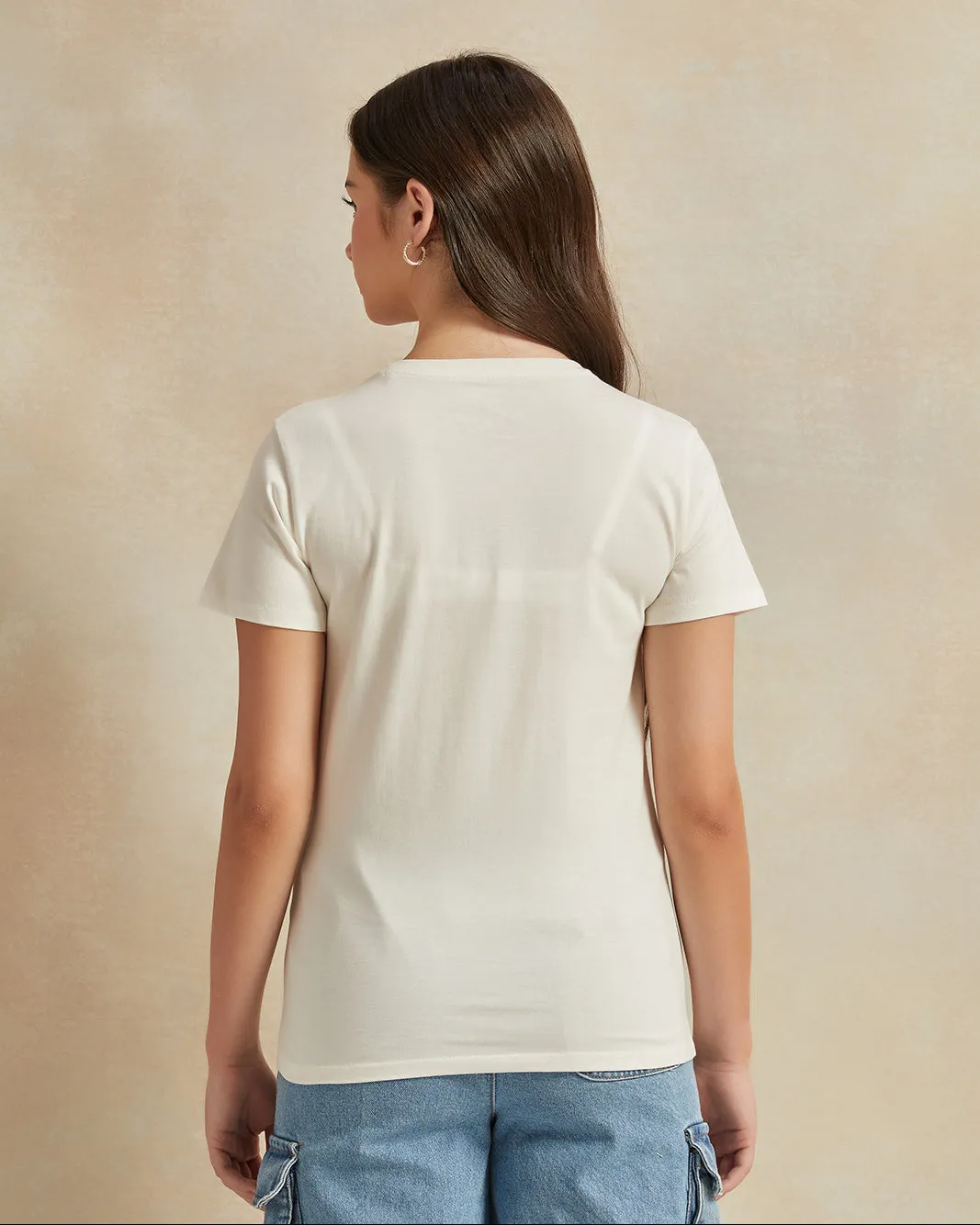 Senior Girls White Printed T-Shirt sold by Redtag product image thumbnail 3