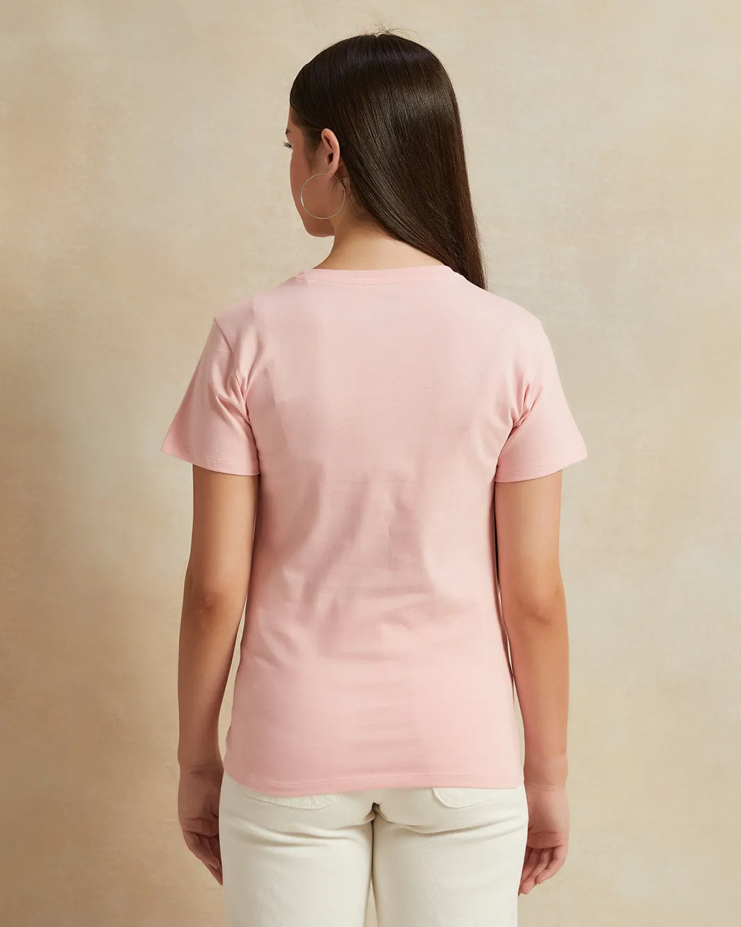 Senior Girls Pink Heart Print T-Shirt sold by Redtag product image thumbnail 3