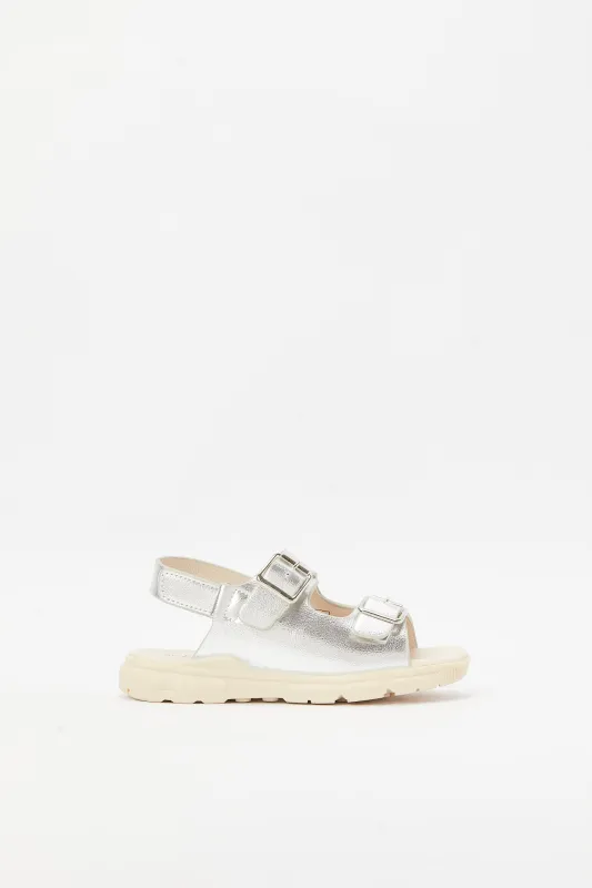 Senior Girls Silver Chunky Sandal sold by Redtag
