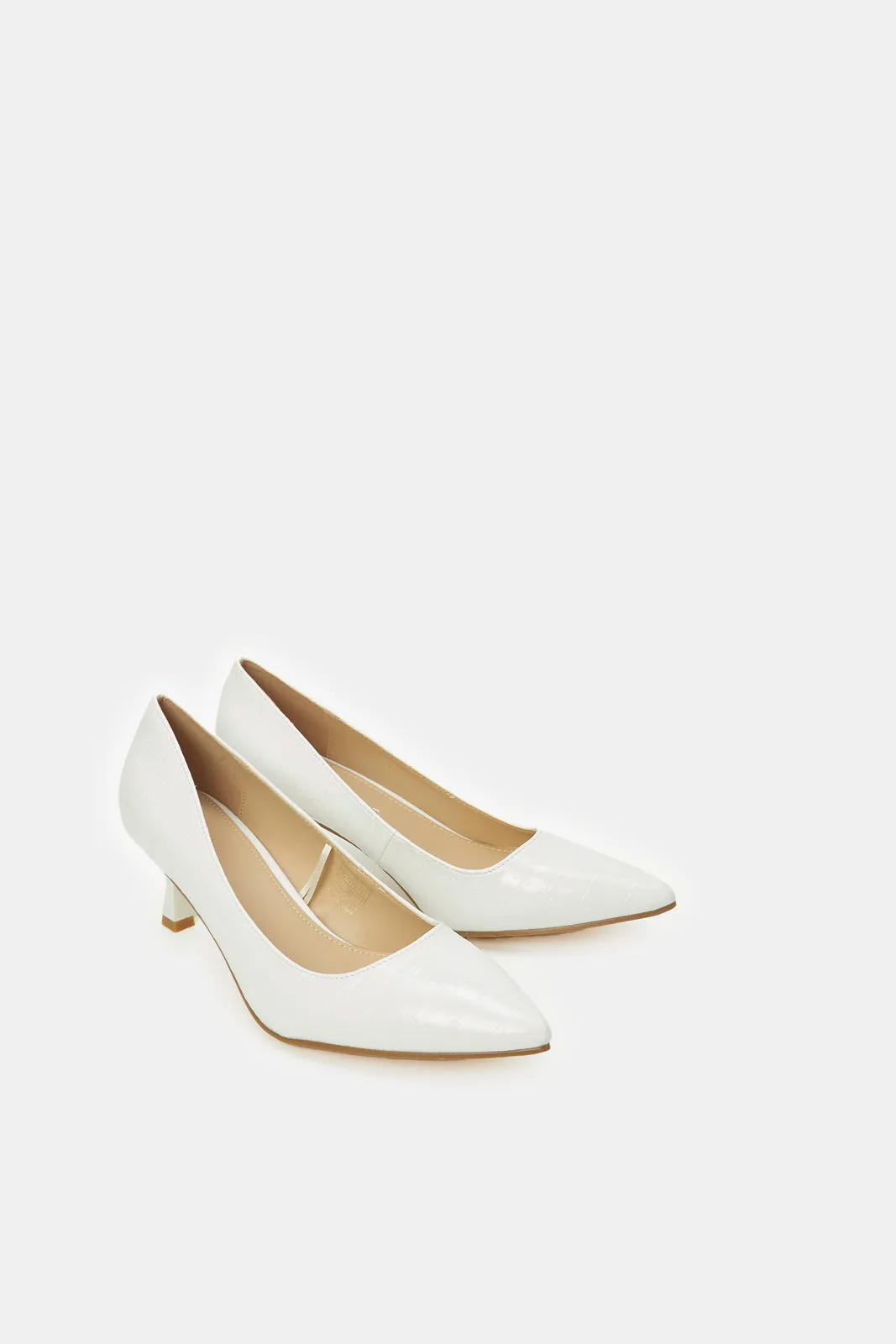 Women White Patent Court Shoes sold by Redtag product image thumbnail 2