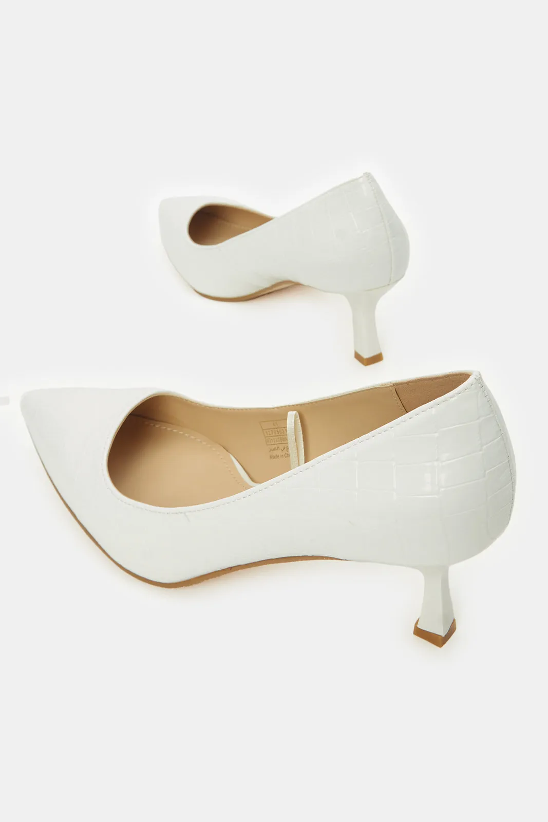 Women White Patent Court Shoes sold by Redtag product image thumbnail 4
