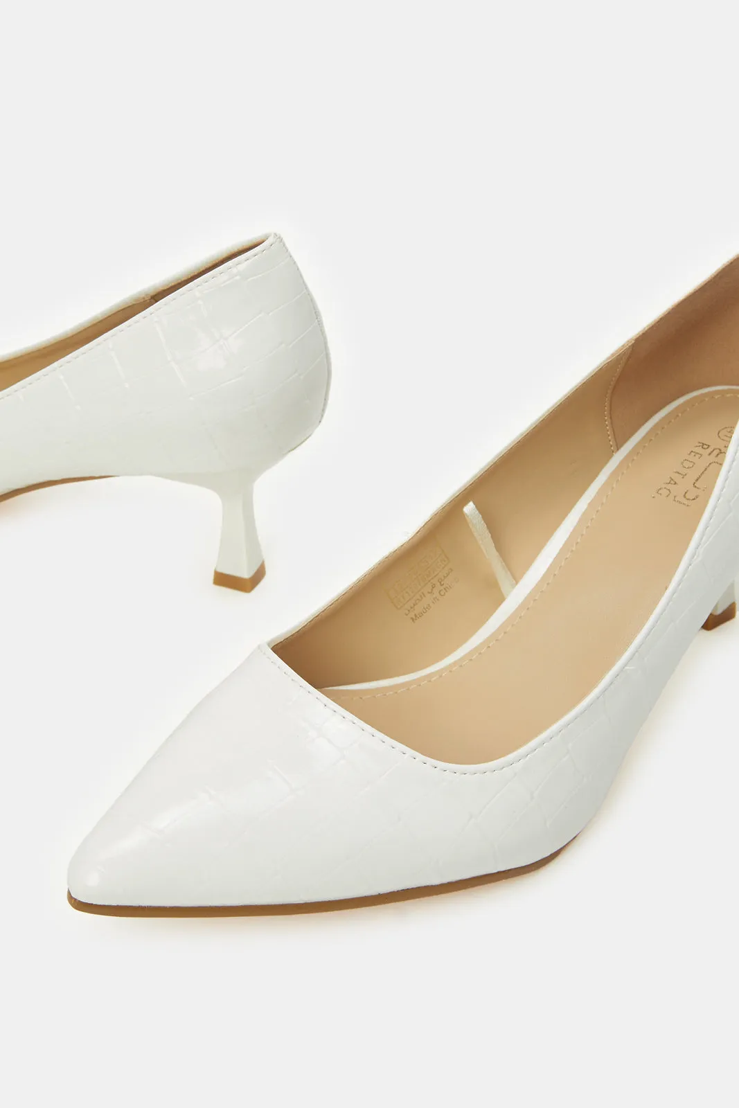 Women White Patent Court Shoes sold by Redtag product image thumbnail 3