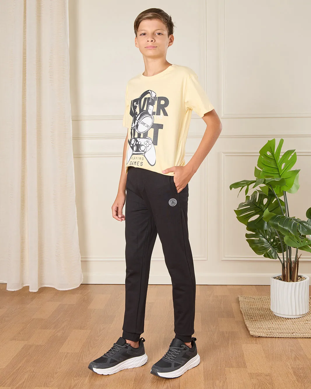 Senior Boys Yellow Printed T-Shirt sold by Redtag product image thumbnail 2