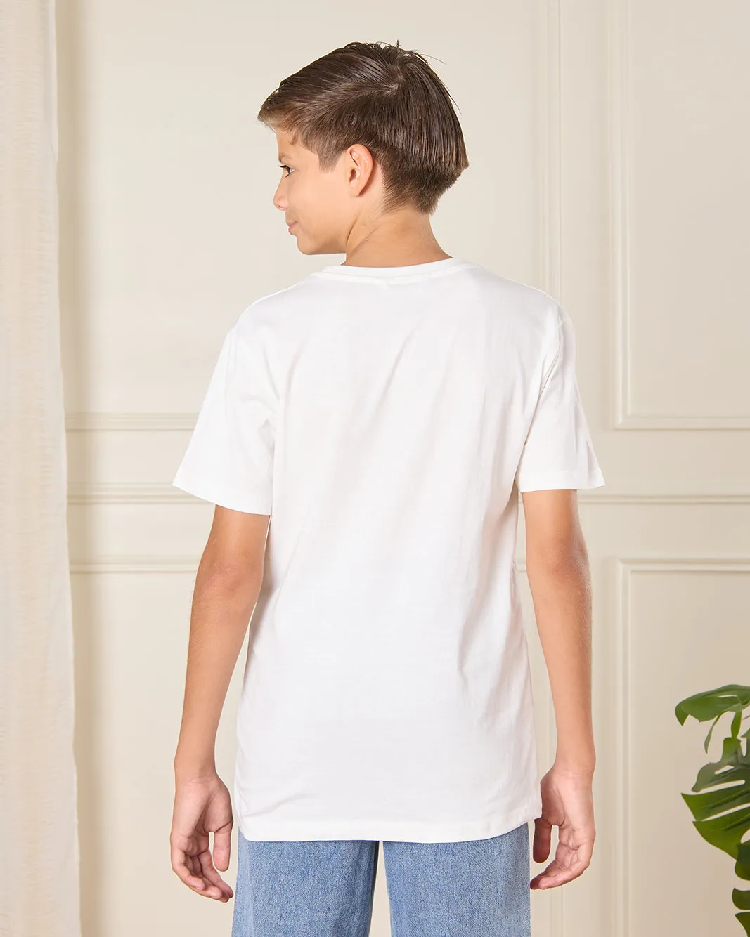 Senior Boys White Printed T-Shirt sold by Redtag product image thumbnail 3
