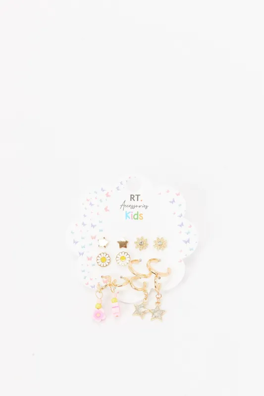 Girls Assorted Earring Studs (6 Piars) sold by Redtag