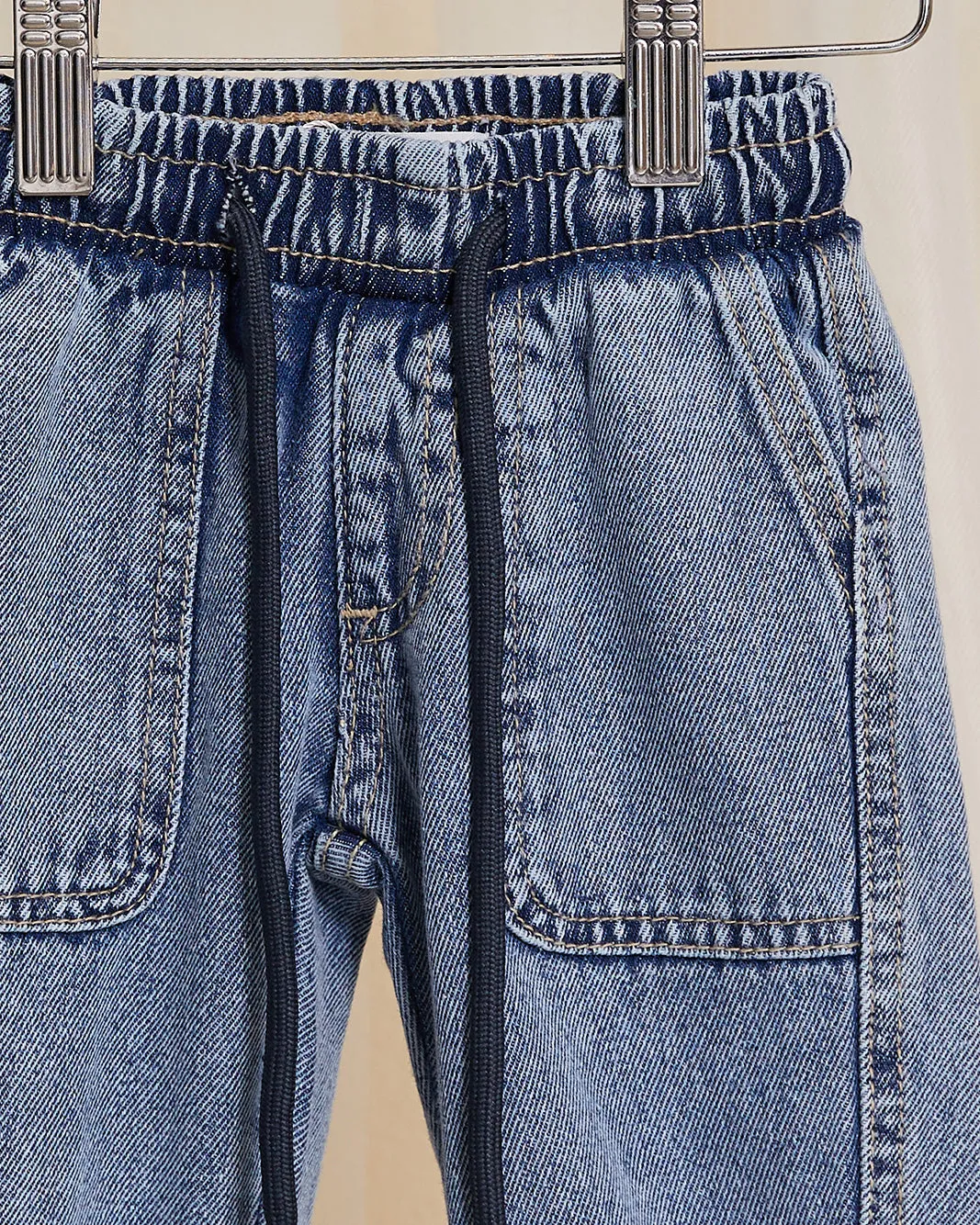 Infant Boys Blue Acid Wash Denim Jogger sold by Redtag product image thumbnail 3