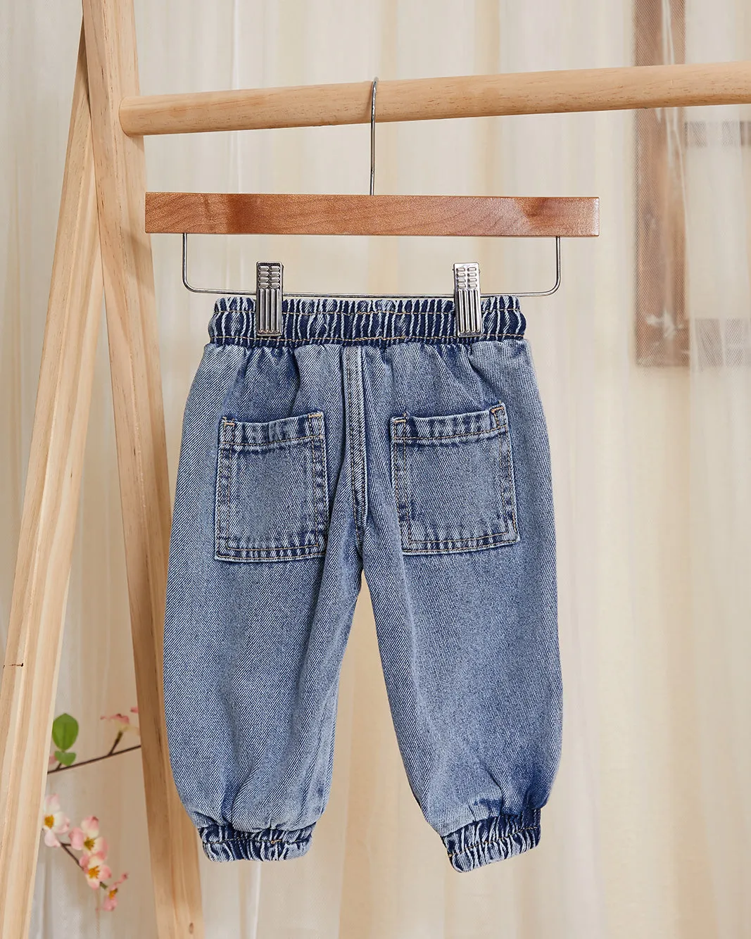 Infant Boys Blue Acid Wash Denim Jogger sold by Redtag product image thumbnail 4