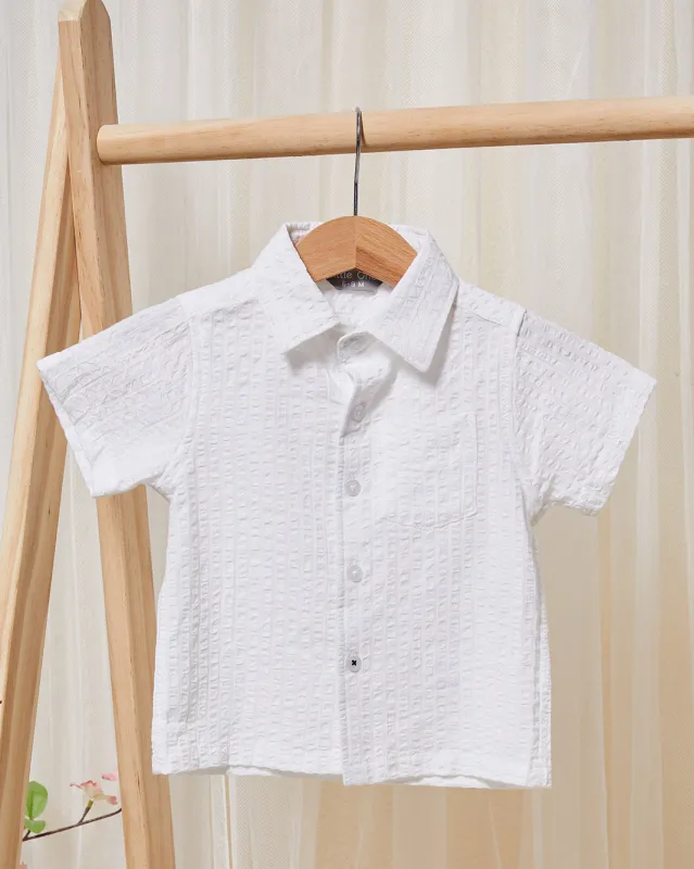 Infant Boys White Collared Shirt sold by Redtag
