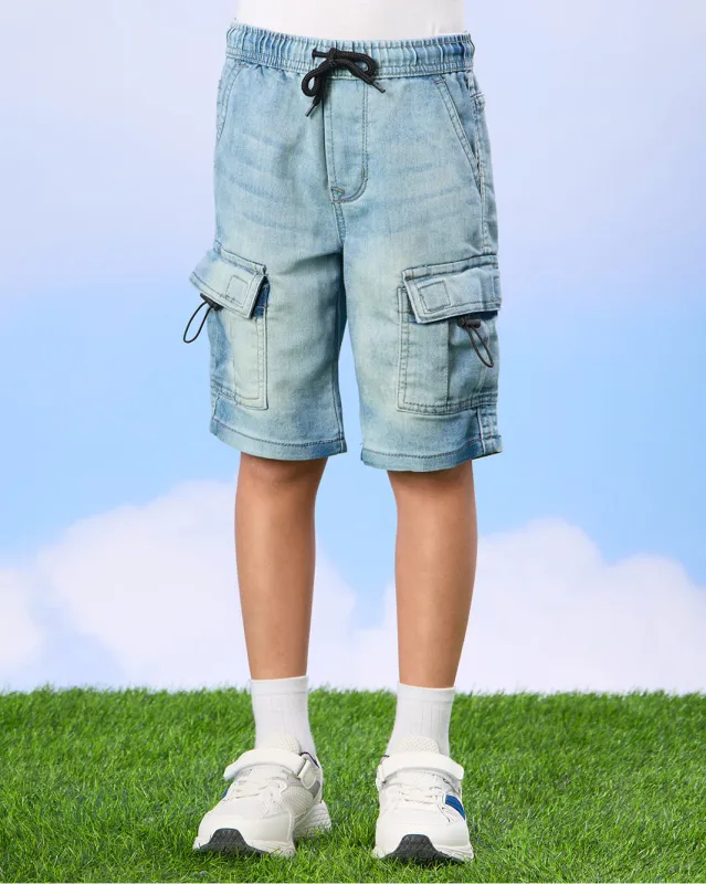 Boys Blue Pull On Shorts With Cargo Pocket sold by Redtag