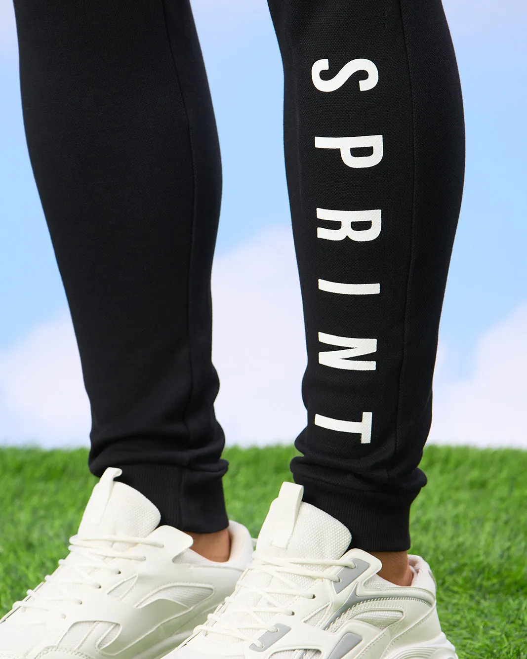 Men Black Printed Active Track Pants sold by Redtag product image thumbnail 5