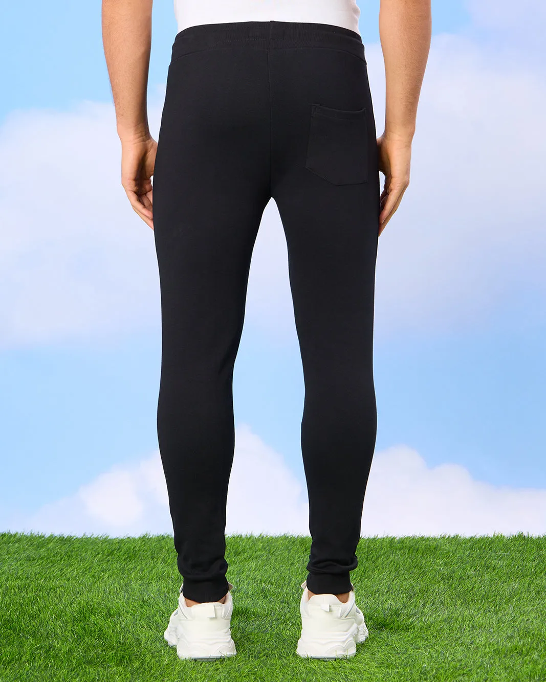 Men Black Printed Active Track Pants sold by Redtag product image thumbnail 3