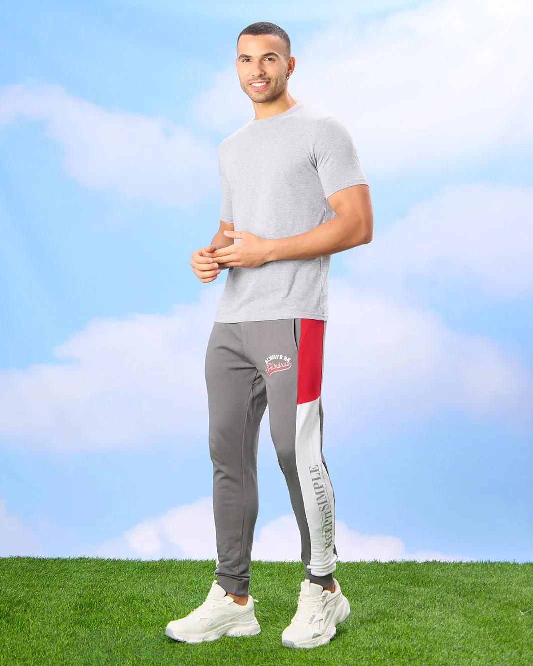 Men Grey Printed Active Track Pants sold by Redtag product image thumbnail 2