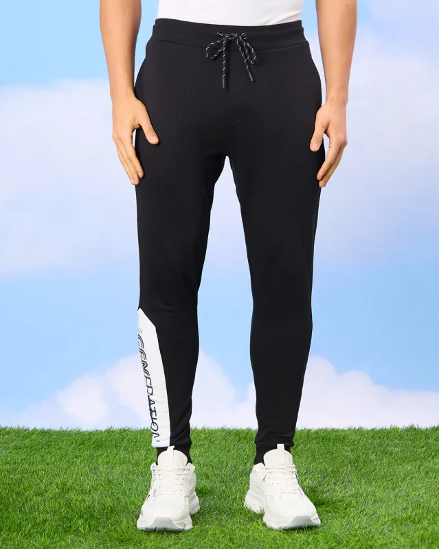 Men Black Active Track Pants sold by Redtag