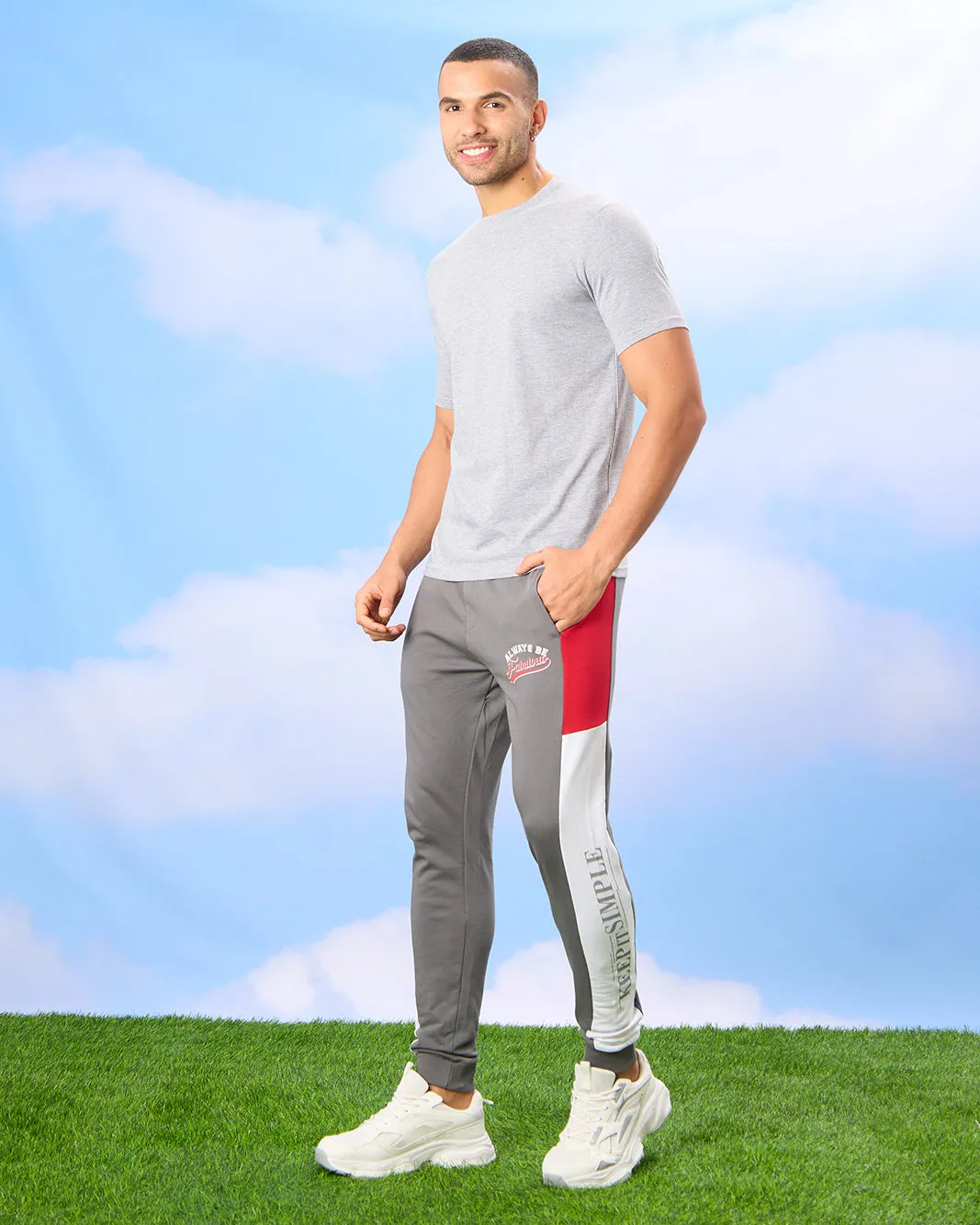 Men Grey Basic Solid T-Shirt sold by Redtag product image thumbnail 2