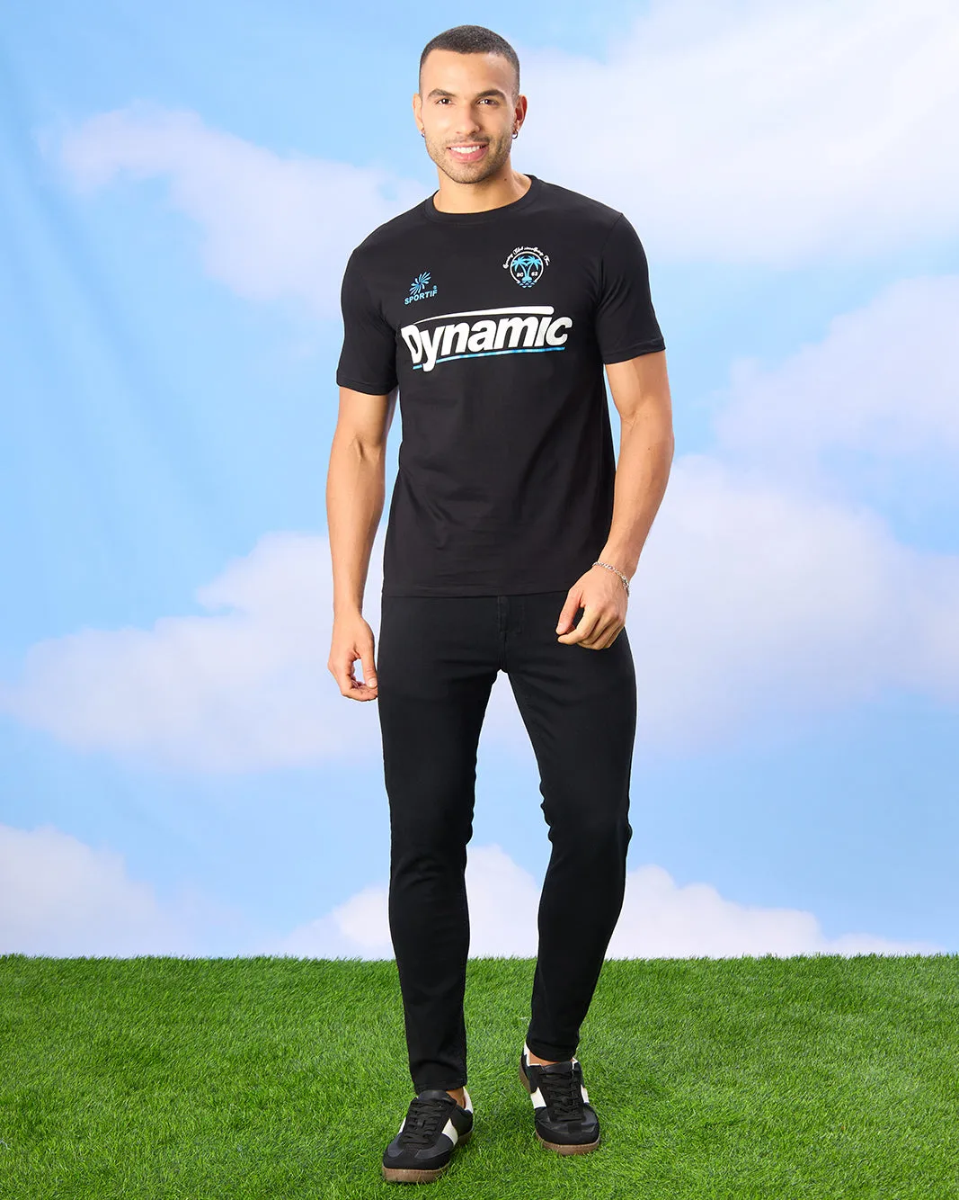 Men Black Dynamic Print T-Shirt sold by Redtag product image thumbnail 2