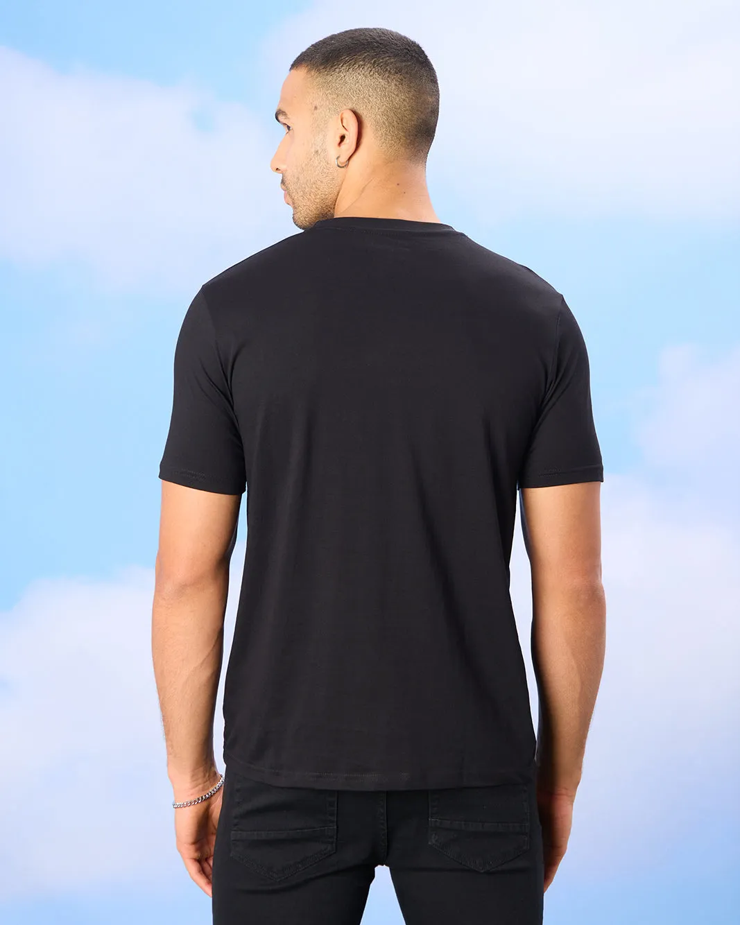Men Black Dynamic Print T-Shirt sold by Redtag product image thumbnail 3